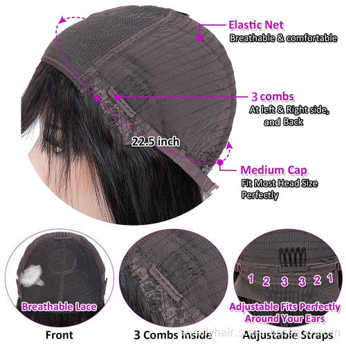 Dropshipping Wholesale Remy Brazilian Straight Full Machine Made Wig With Bangs Natural Color No Lace Human Hair Wigs For Women